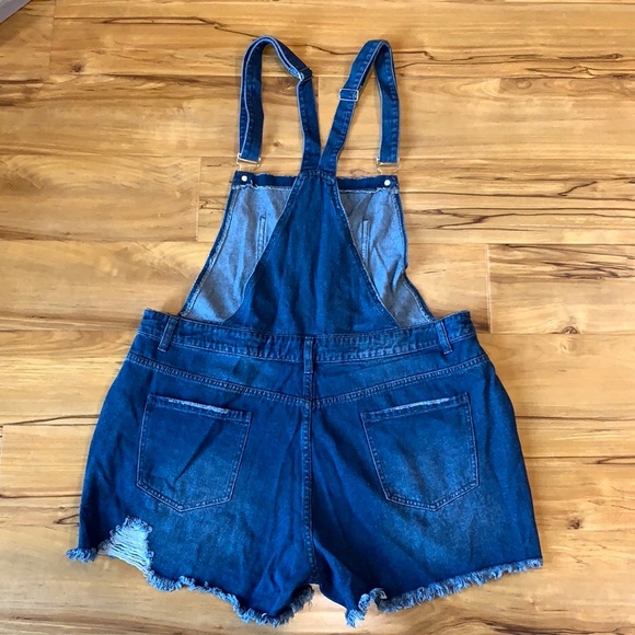 Denim Overall Shorts - Picture 2 of 4